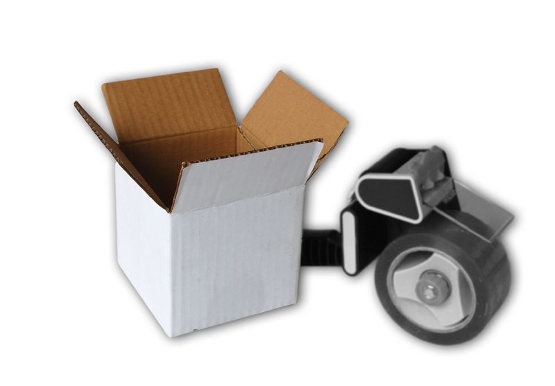 Caja cartón sencillo blanca 120x120x120 Caja cartón sencillo blanca 120x120x120
